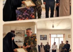 تجلیل فرمانده گروه ۴۴ توپخانه ارتش از خانواده شهید محمد سلمان در خوروبیابانک
